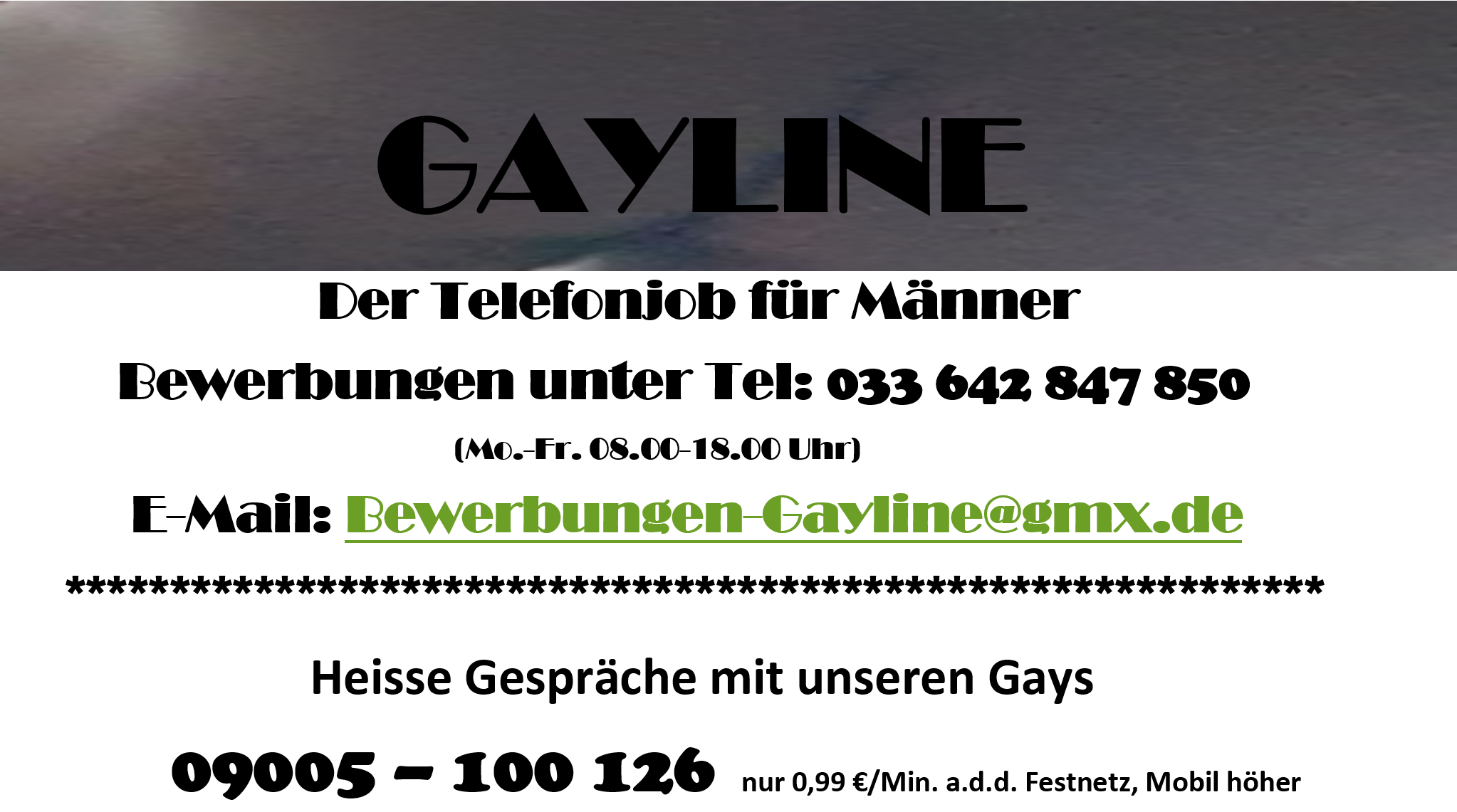 Gayline Jobs Arbeit auf Gayline