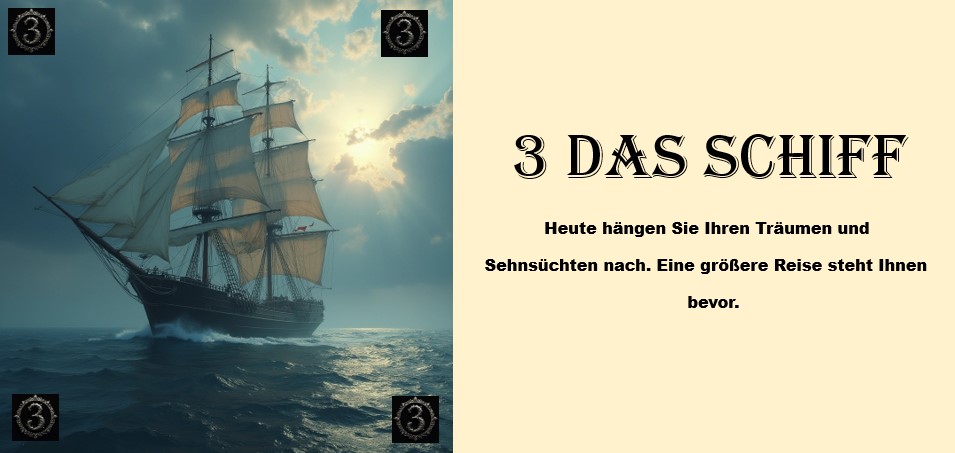 Lenormandkarten 3 Das Schiff Bild
